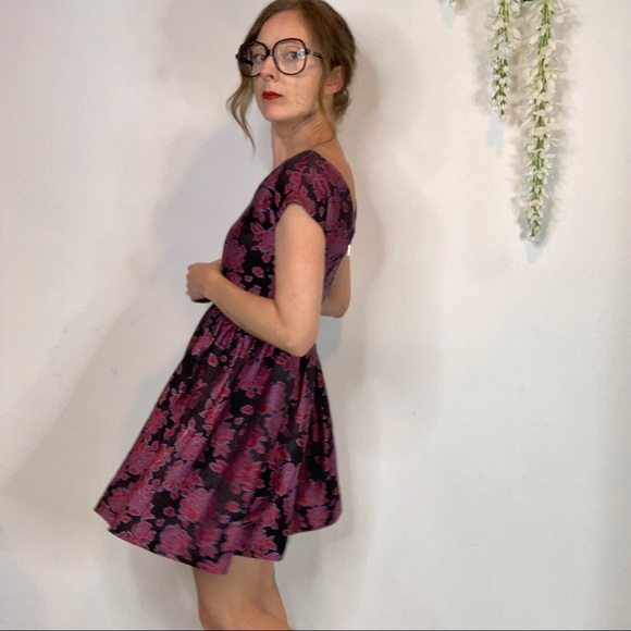 TRUE DECADENCE brocade fit & flare dress Regencycore 1854 - Picture 9 of 10